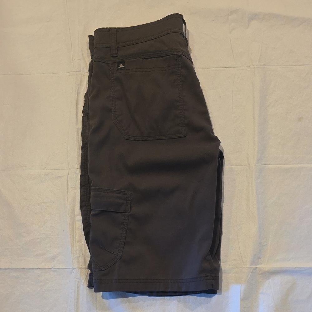 Prana Men's Zion Stretch Belted Hiking Cargo‎ 11" 5 Pocket Shorts Gray 30